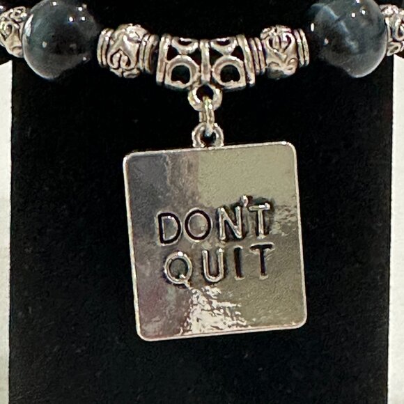 DONT QUIT Beaded Stretch Bracelet Unisex - Picture 2 of 5